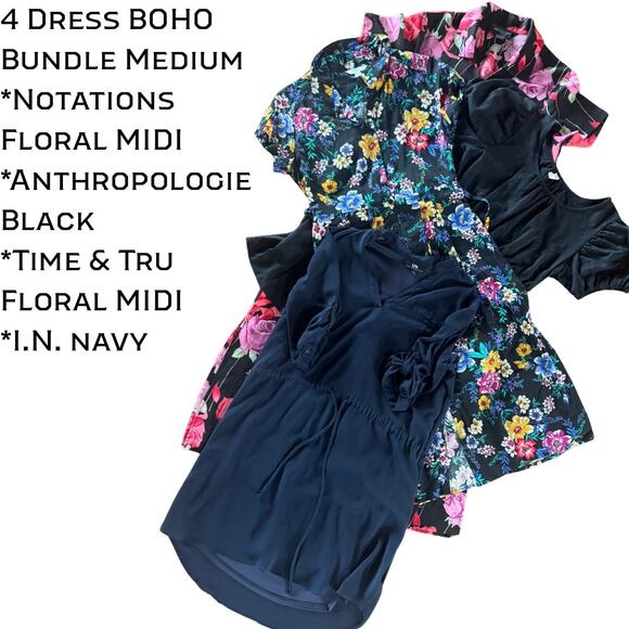 4 Dress BOHO Bundle Medium EUC - Picture 1 of 2